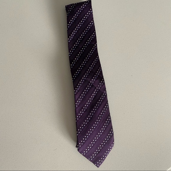 Balmain 100% Silk Purple Tie - Picture 2 of 5